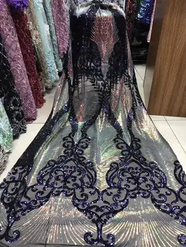 PRILJUBLJEN slog 2020 sequins Nigerijski Vezalke Tkanine lepo francoski Til Čipke Tkanina Za Ženske obleke JYMA171